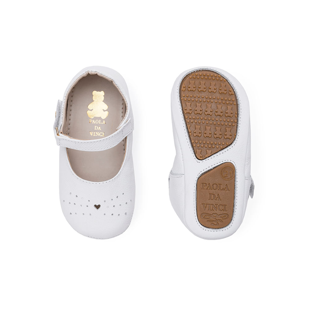 Sapato de Bebê Boneca Gatinho. - Branco - paoladavinci-mobile