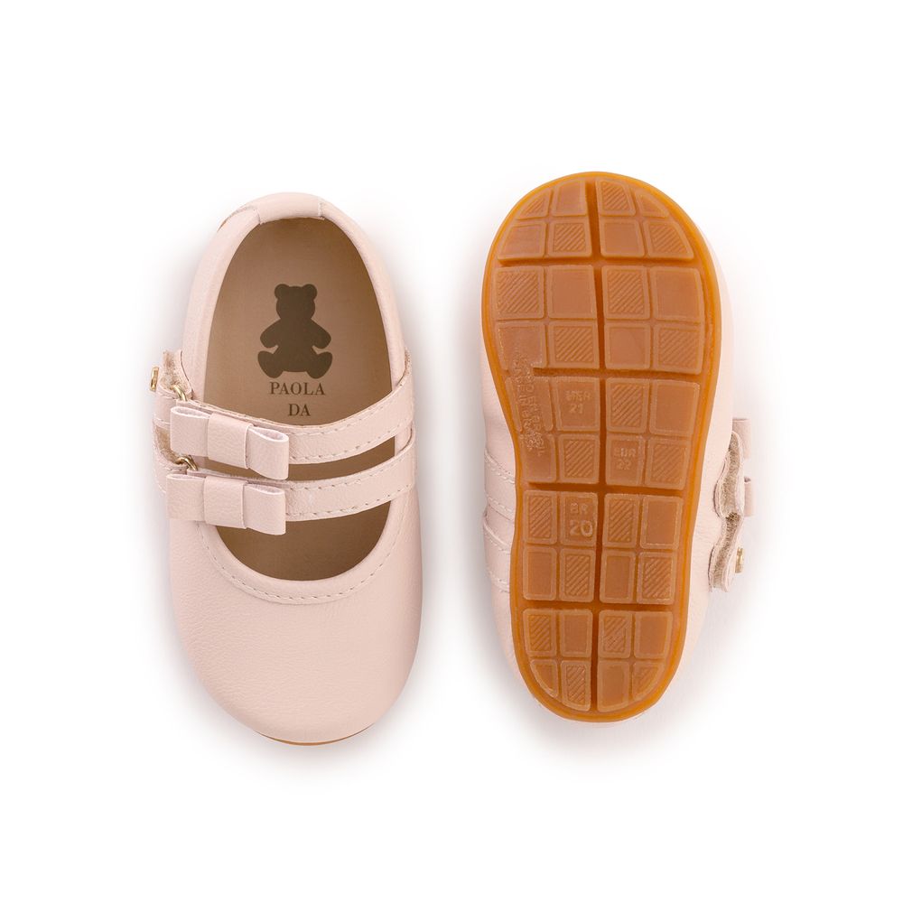Sapato Infantil Boneca Com Fivela Dupla - NUDE - paoladavinci-mobile