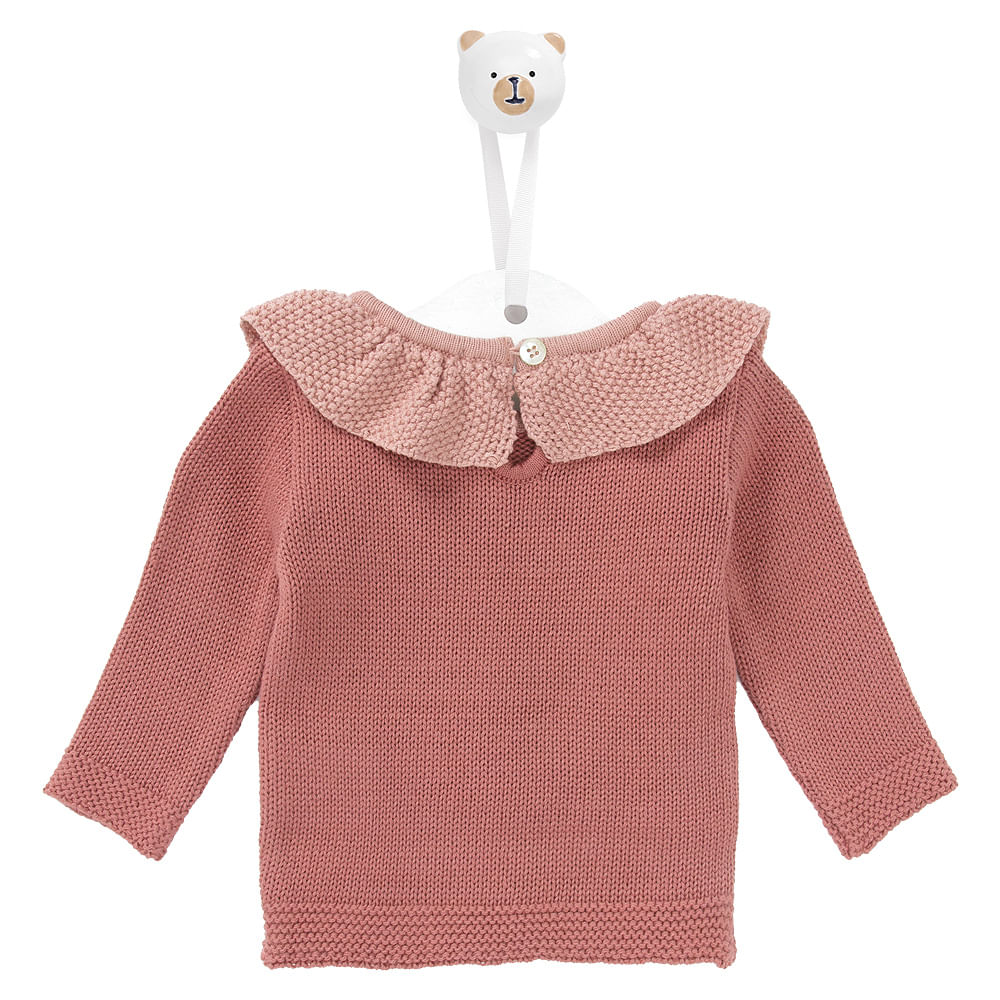 blusa tricot rosa bebe