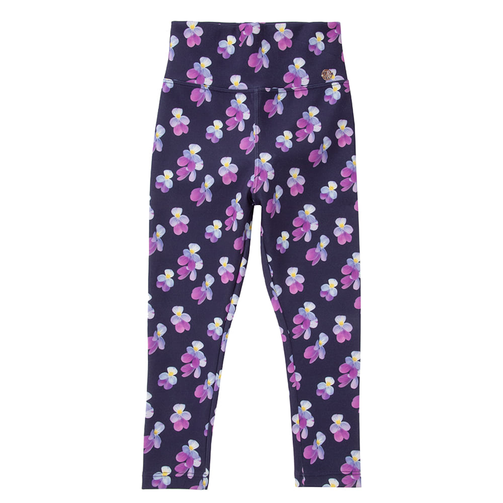 Calça Básica Infantil Menina Legging em Ribana e Elastano Roxo - Hering